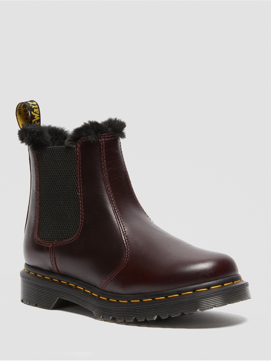 Dr. Martens Other - Dr. Martens Burgundy Leather Faux-Fur Chelsea Boot